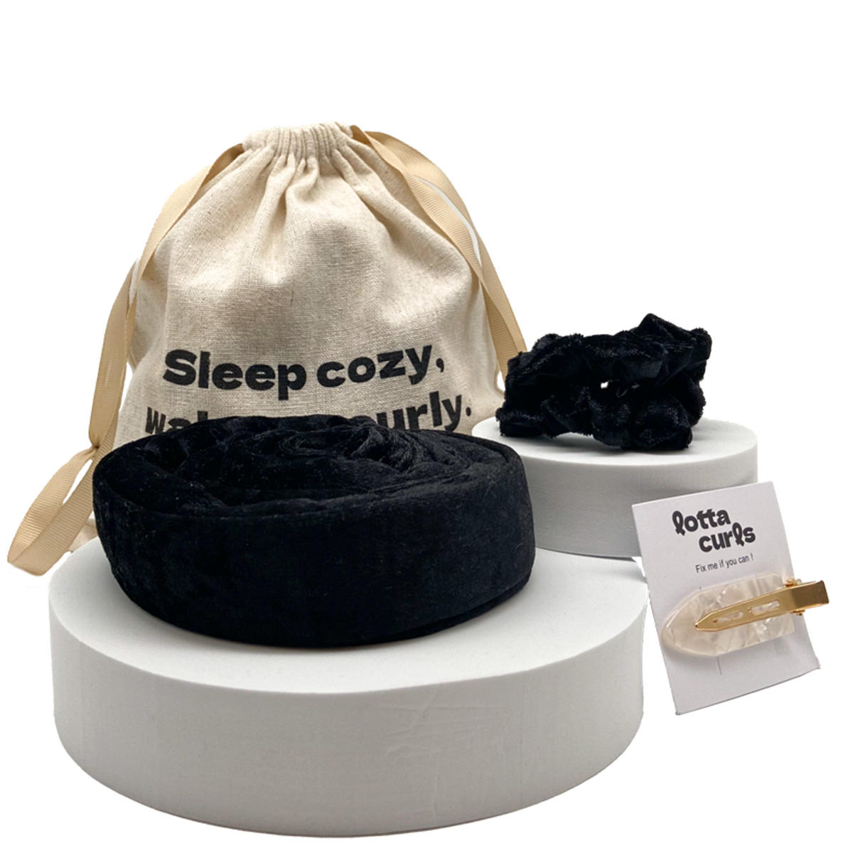 lotta curls Lockenband Set Royal Black