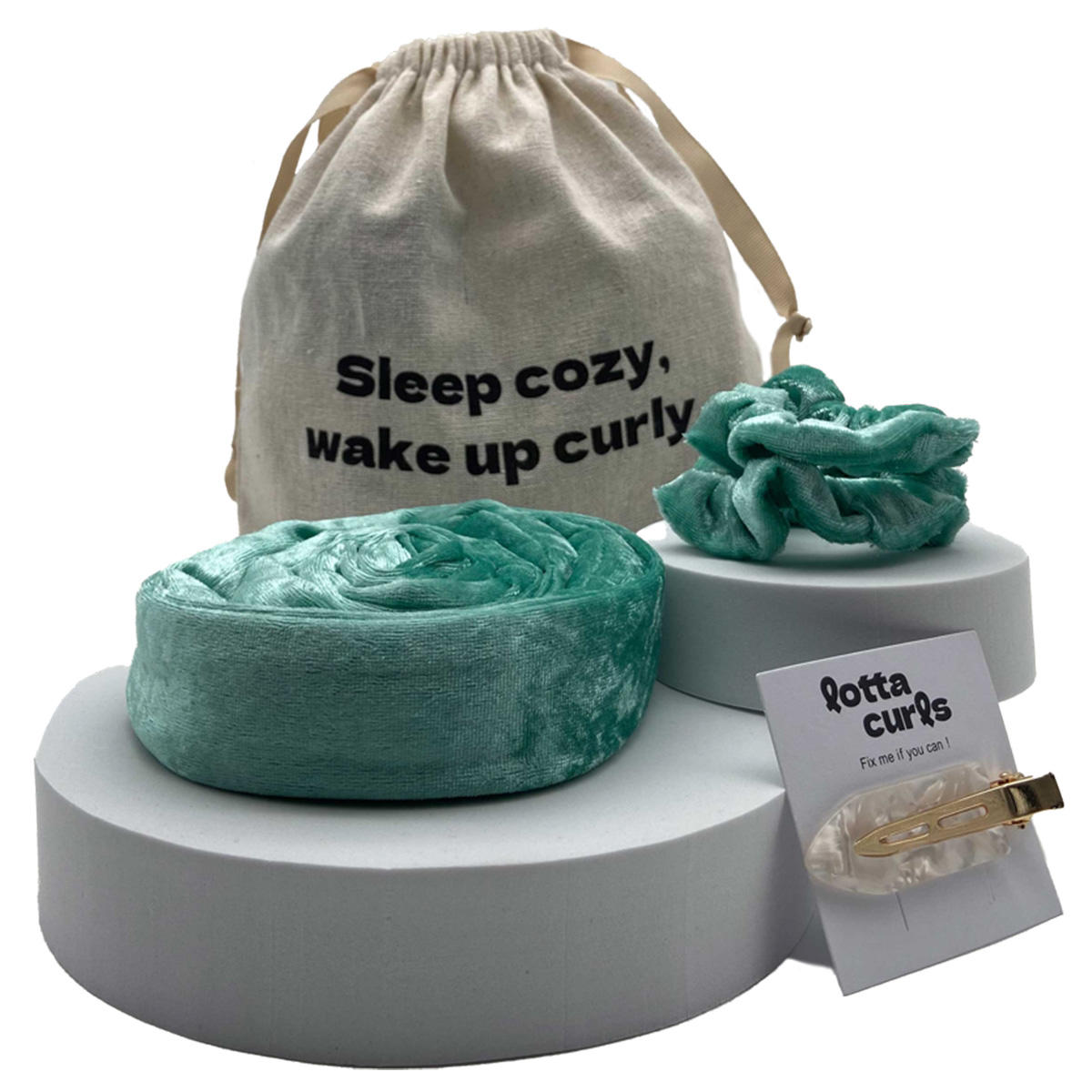 lotta curls Set de Rubans à Boucler Smooth Turquoise