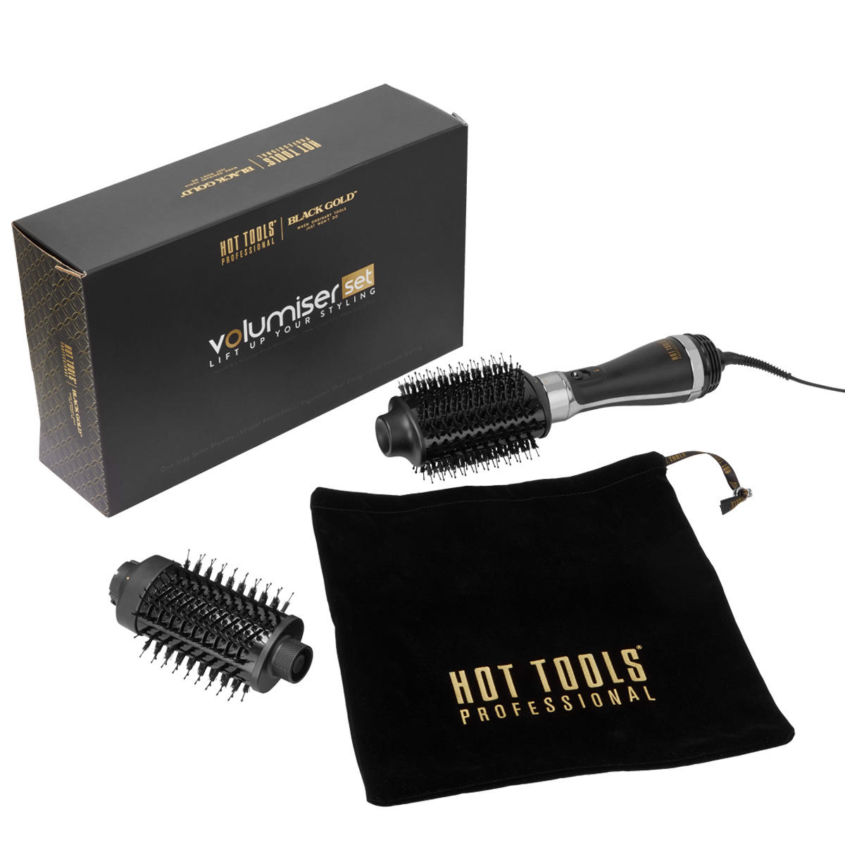 Hot Tools Black Gold Collection Volumiser 2-in-1 Brush & Dryer