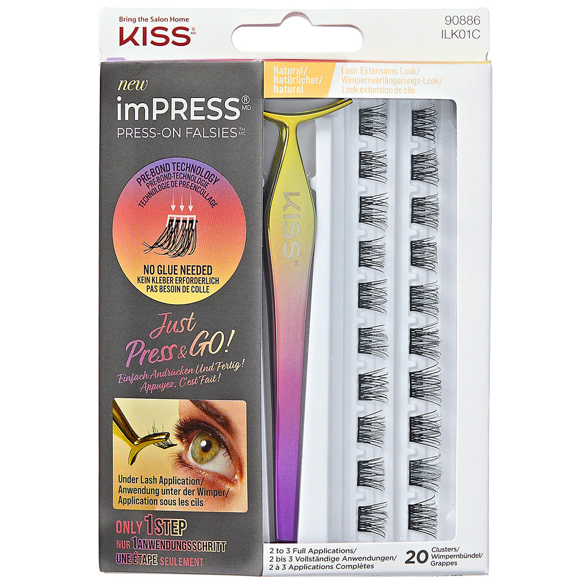 KISS imPRESS FALSIES Press-on Lash KIT 01 Natural