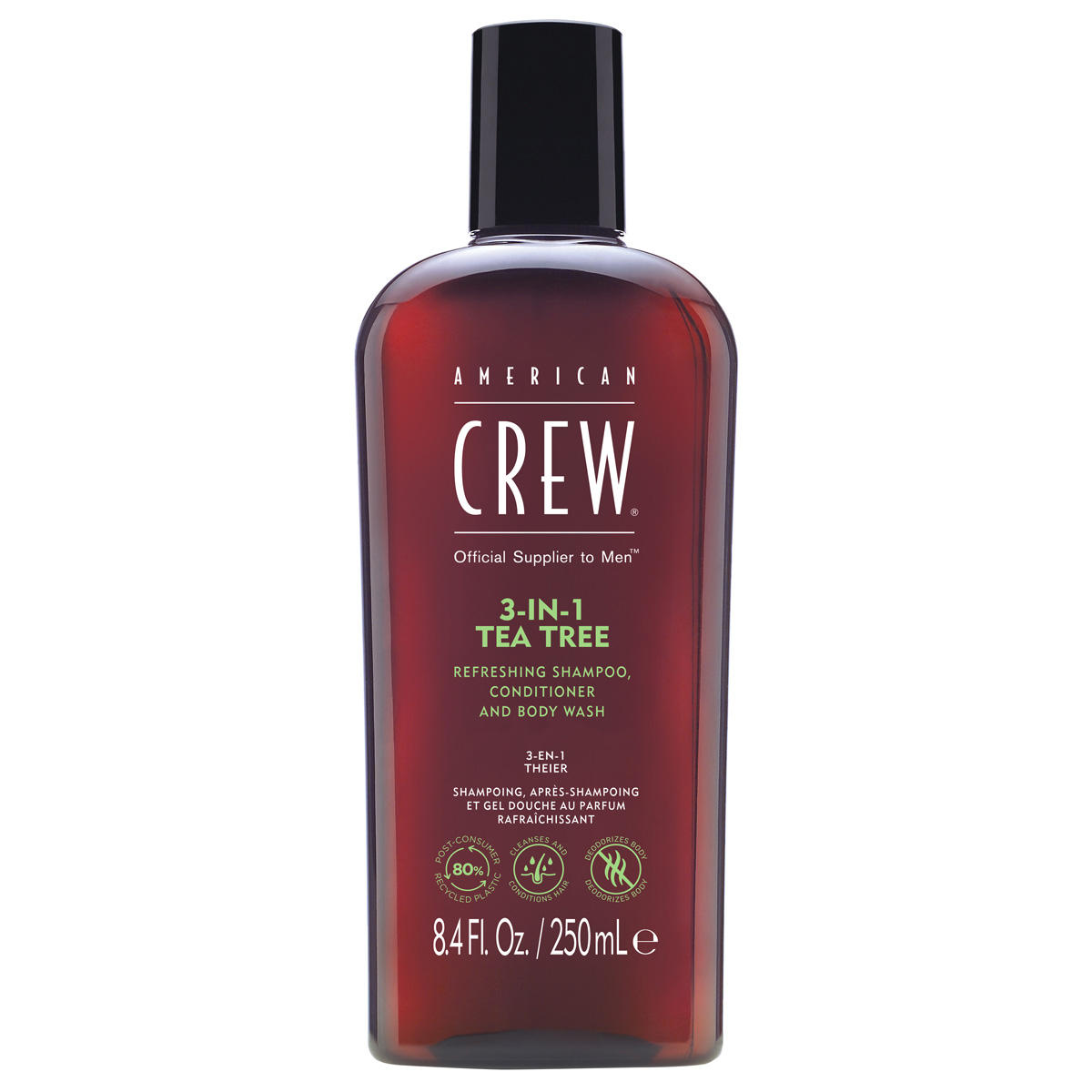 American Crew 3In1 Tea Tree Shampoo, Conditioner & Body Wash 250 ml