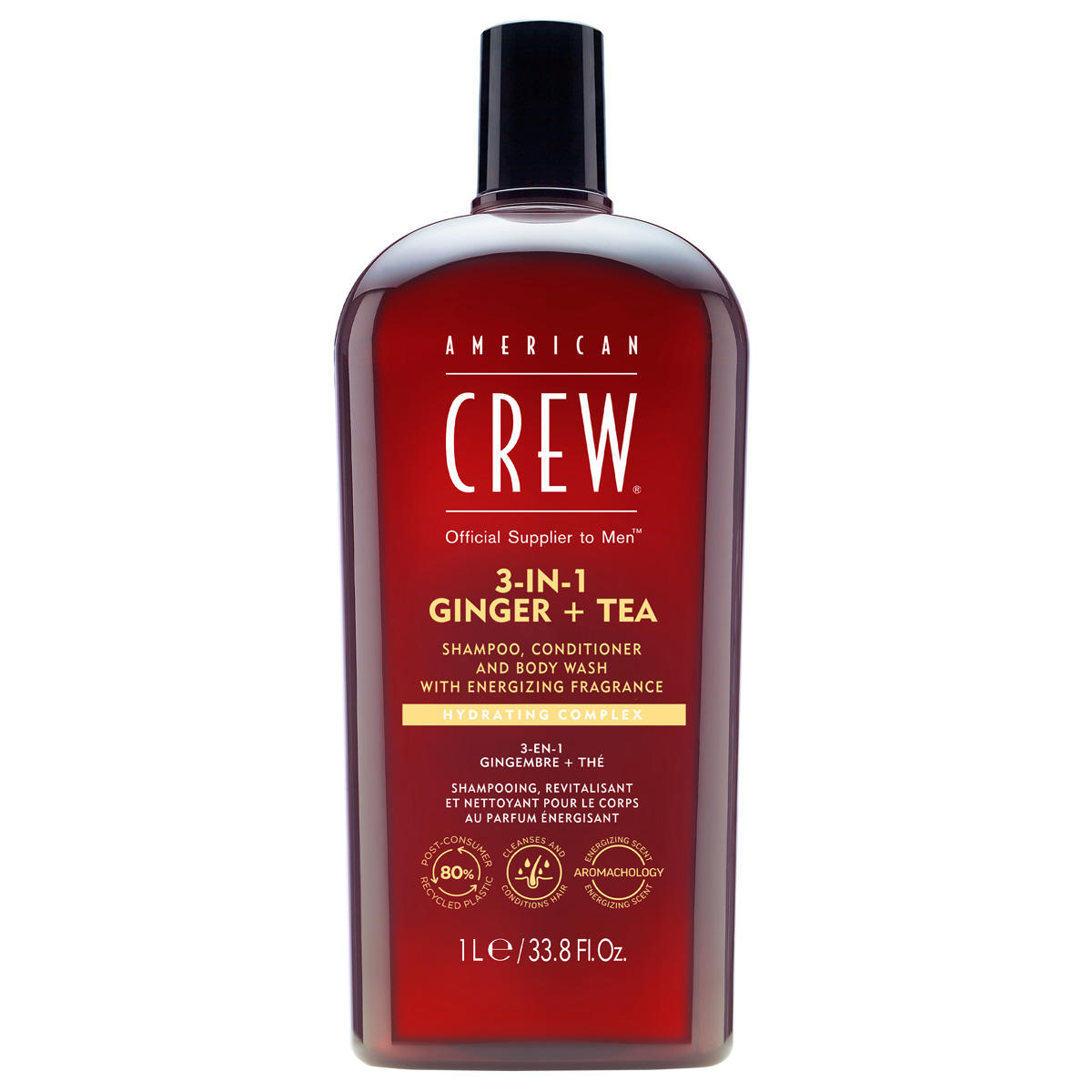 American Crew 3In1 Ginger & Tea Shampoo, Conditioner & Body Wash 1 Liter