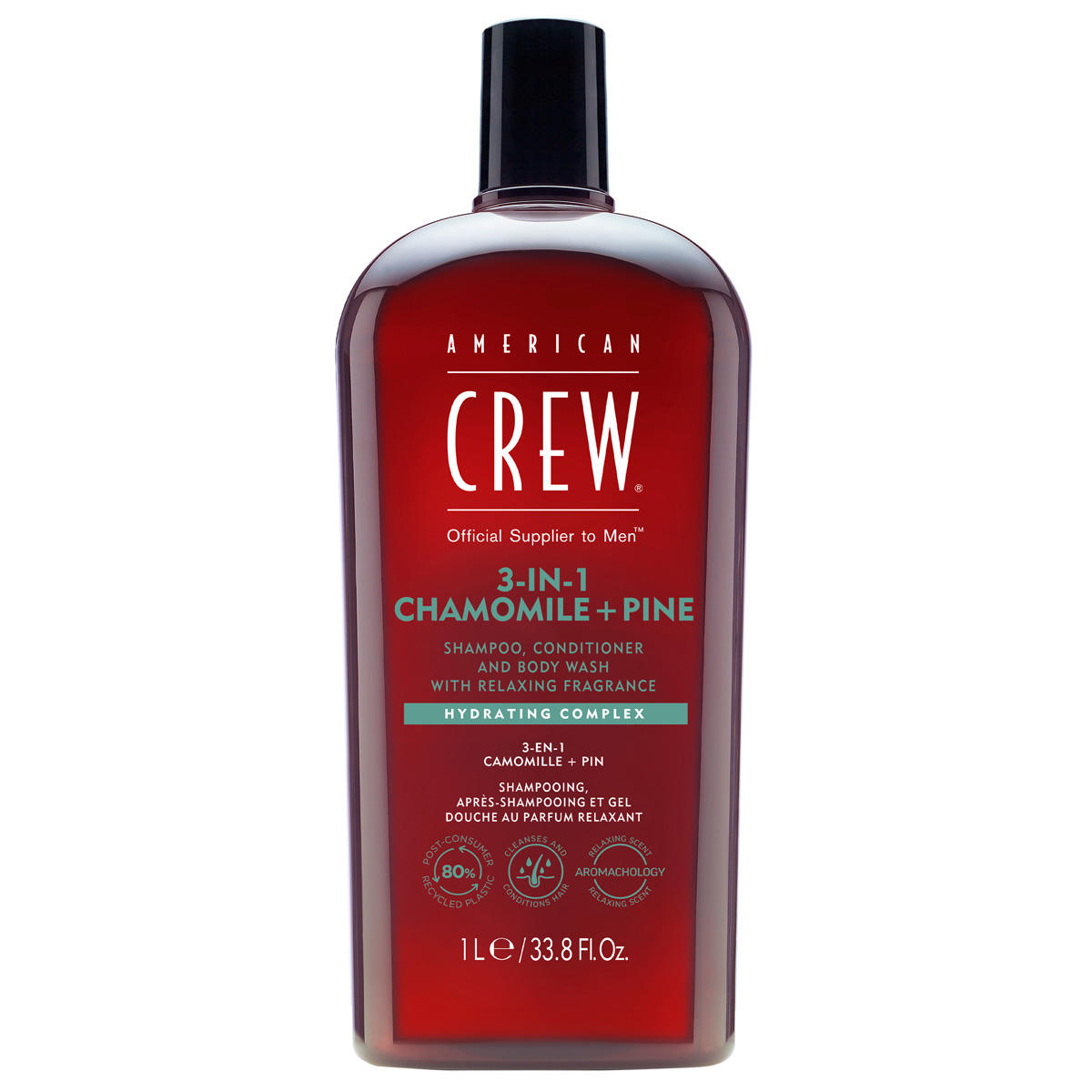 American Crew 3In1 Chamomile & Pine Shampoo, Conditioner & Body Wash 1 Liter