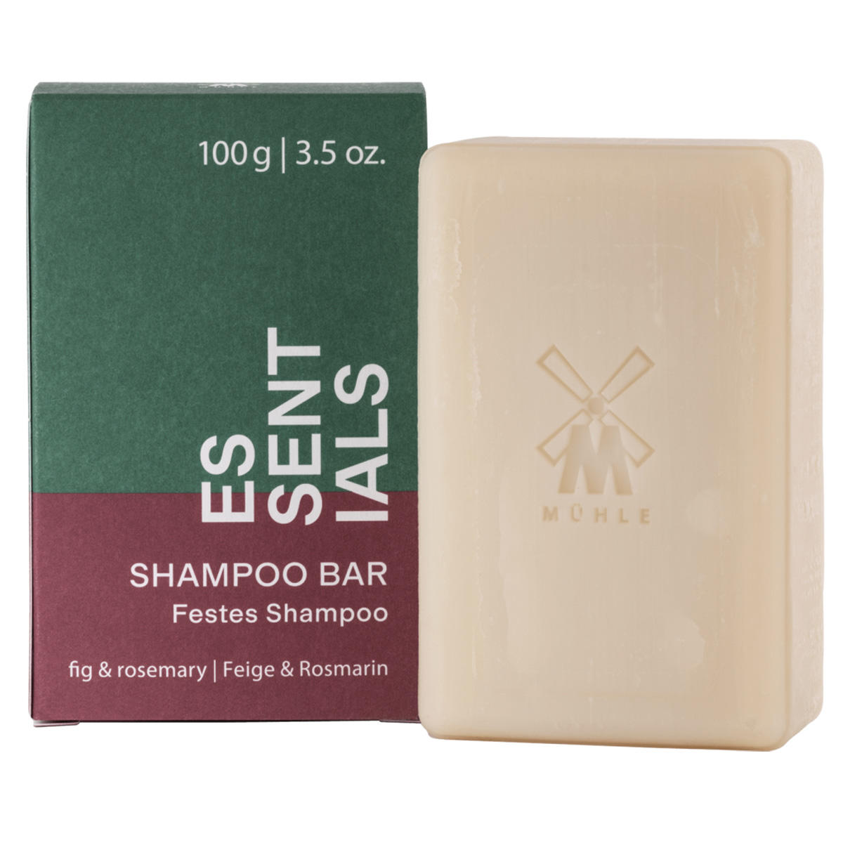 MÜHLE ESSENTIALS Stevige shampoo Vijg en rozemarijn 100 g