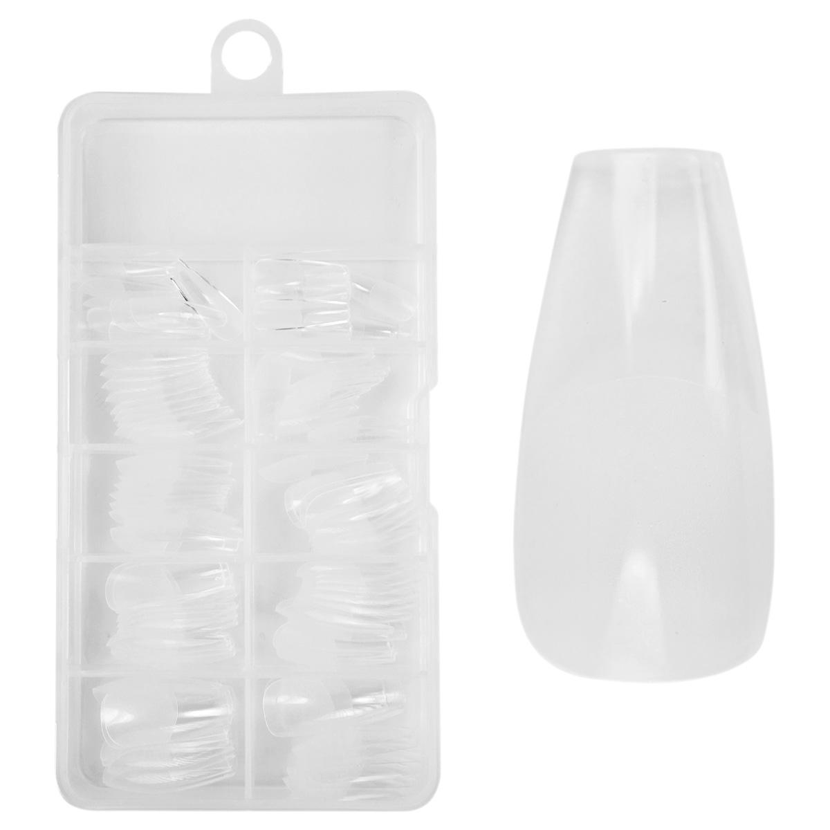 Juliana Nails No File - Press-On Fullcover Tips clear – Ballerina - medium 100 Stück