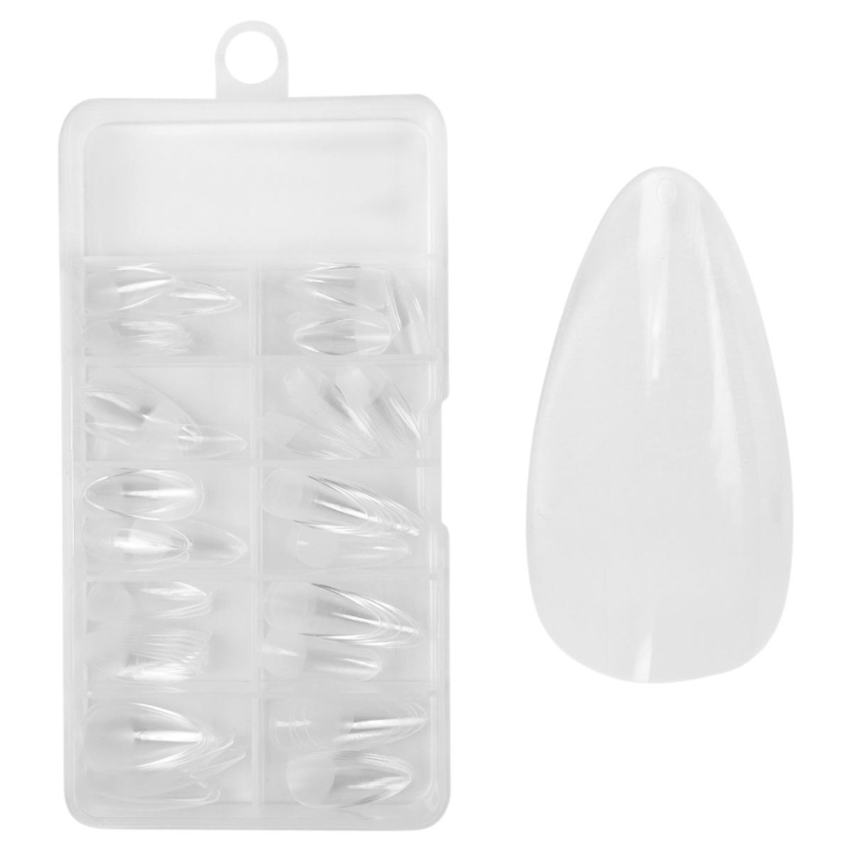 Juliana Nails No File - Puntali fullcover a pressione trasparenti - Almond - medio 100 Stück