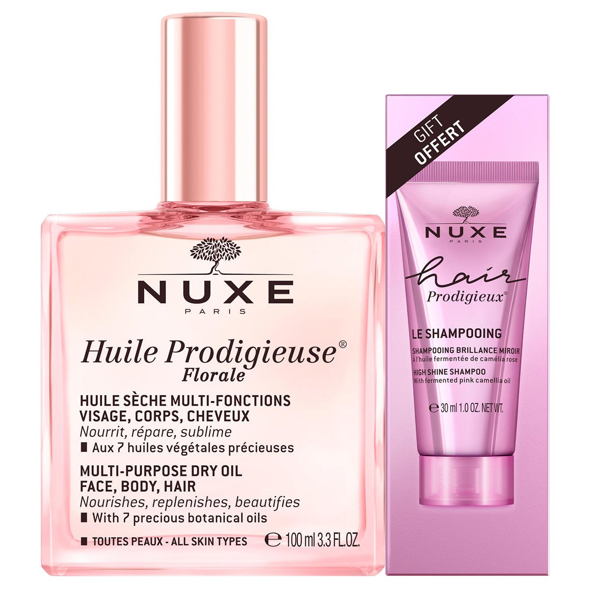 NUXE Huile Prodigieuse Set huile sèche floral + shampooing