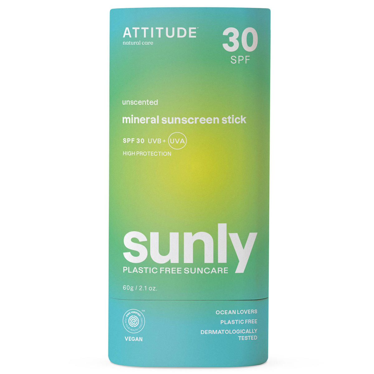 Attitude Sunly Sunscreen Stick Unscented SPF 30 60 g