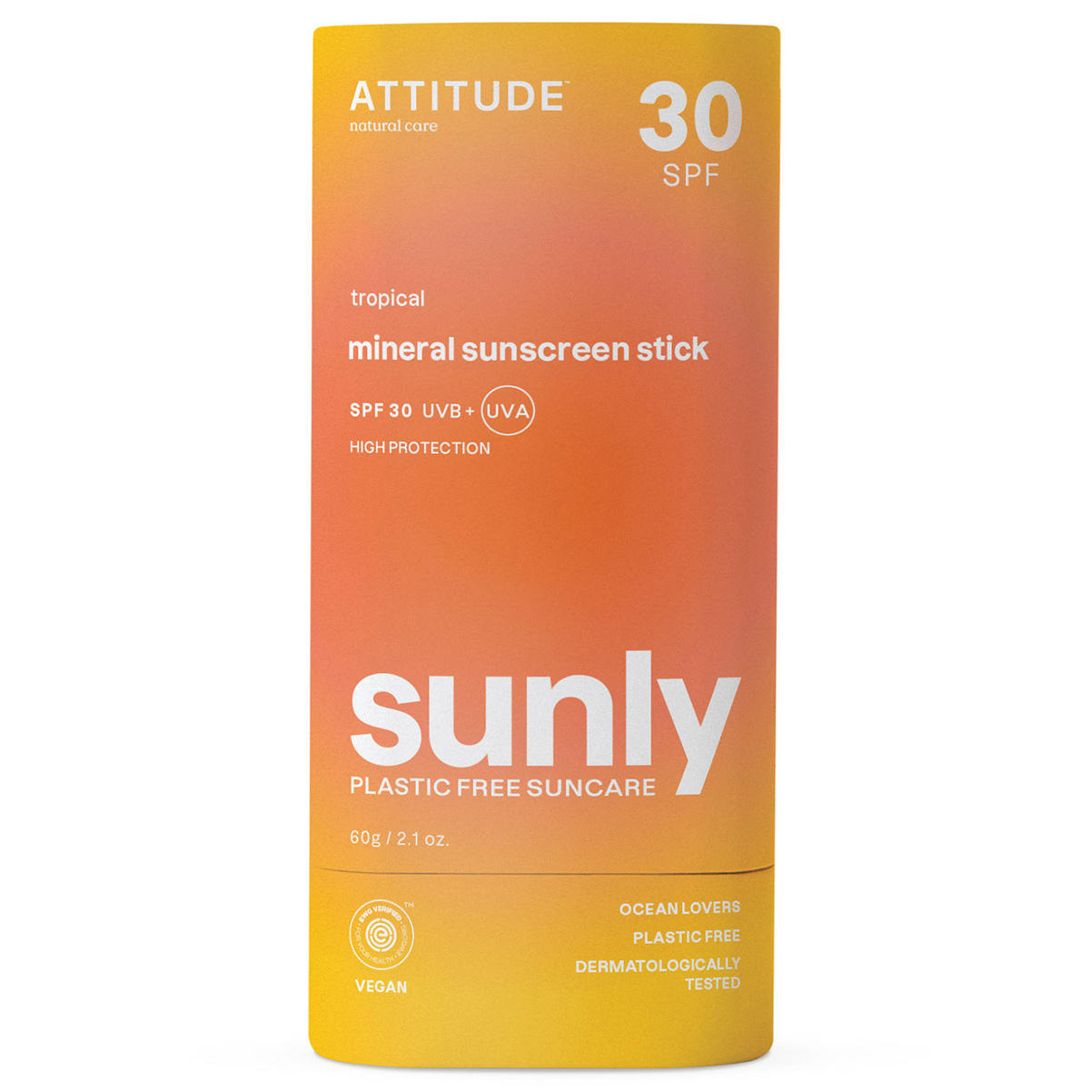 Attitude Sunly Sunscreen Stick Tropical SPF 30 60 g