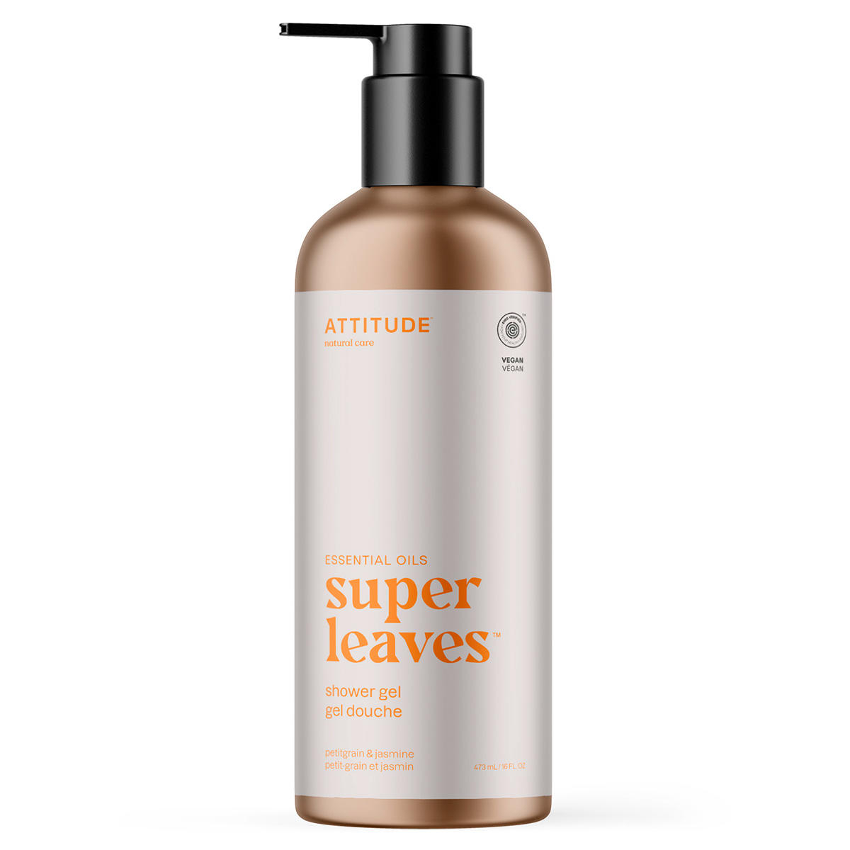 Attitude Essential Oils Shower Gel Petitgrain & Jasmine 473 ml