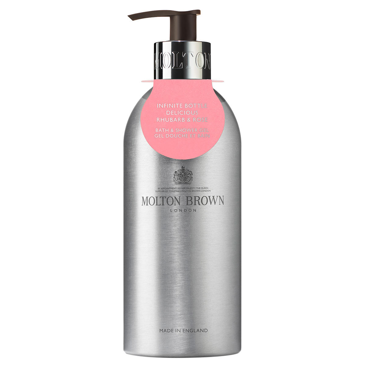 MOLTON BROWN Delicious Rhubarb & Rose Infinite Bottle Gel de bain et de douche 400 ml