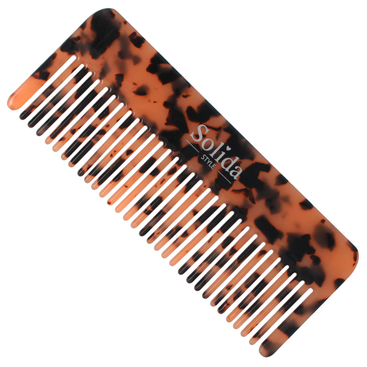 Solida Pettine styling in acetato effetto corno marrone marrone