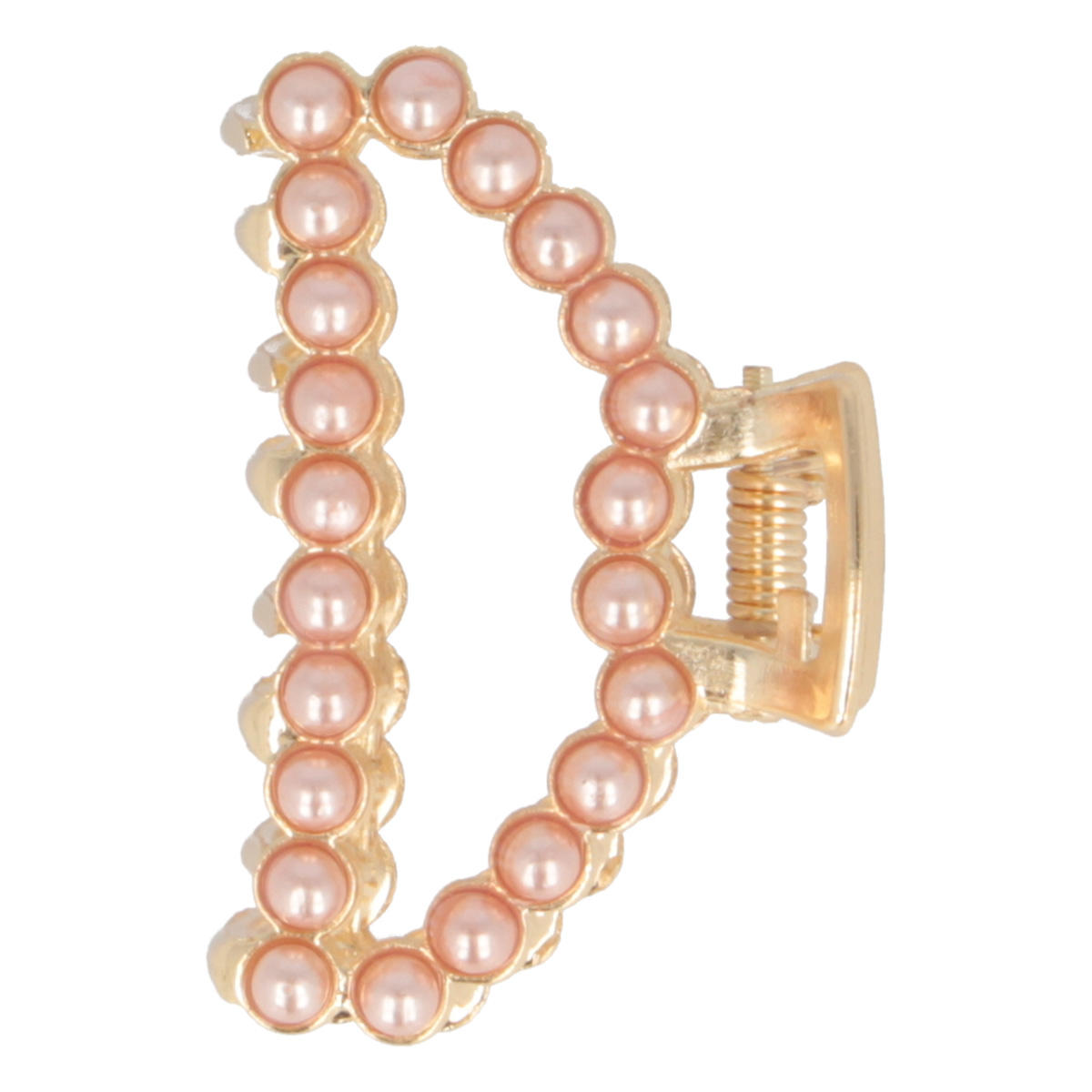Solida Hair clip, gold-colored with faux pearls