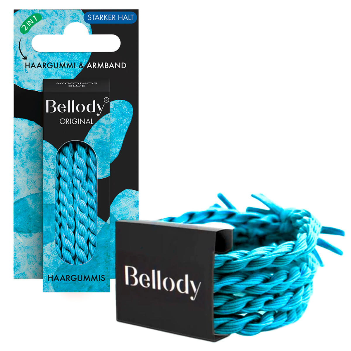 Bellody Original hair ties 4 Stück Mykonos Blue