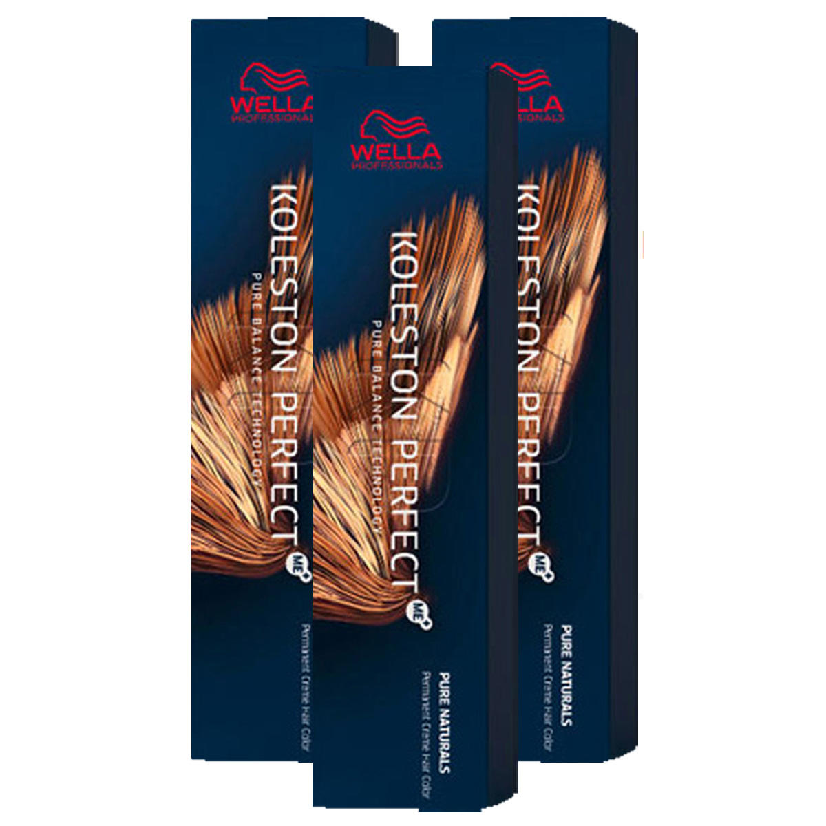 Wella Koleston Perfect ME+ Pure Naturals Set di 3 4/0 Castano medio 3 x 60 ml