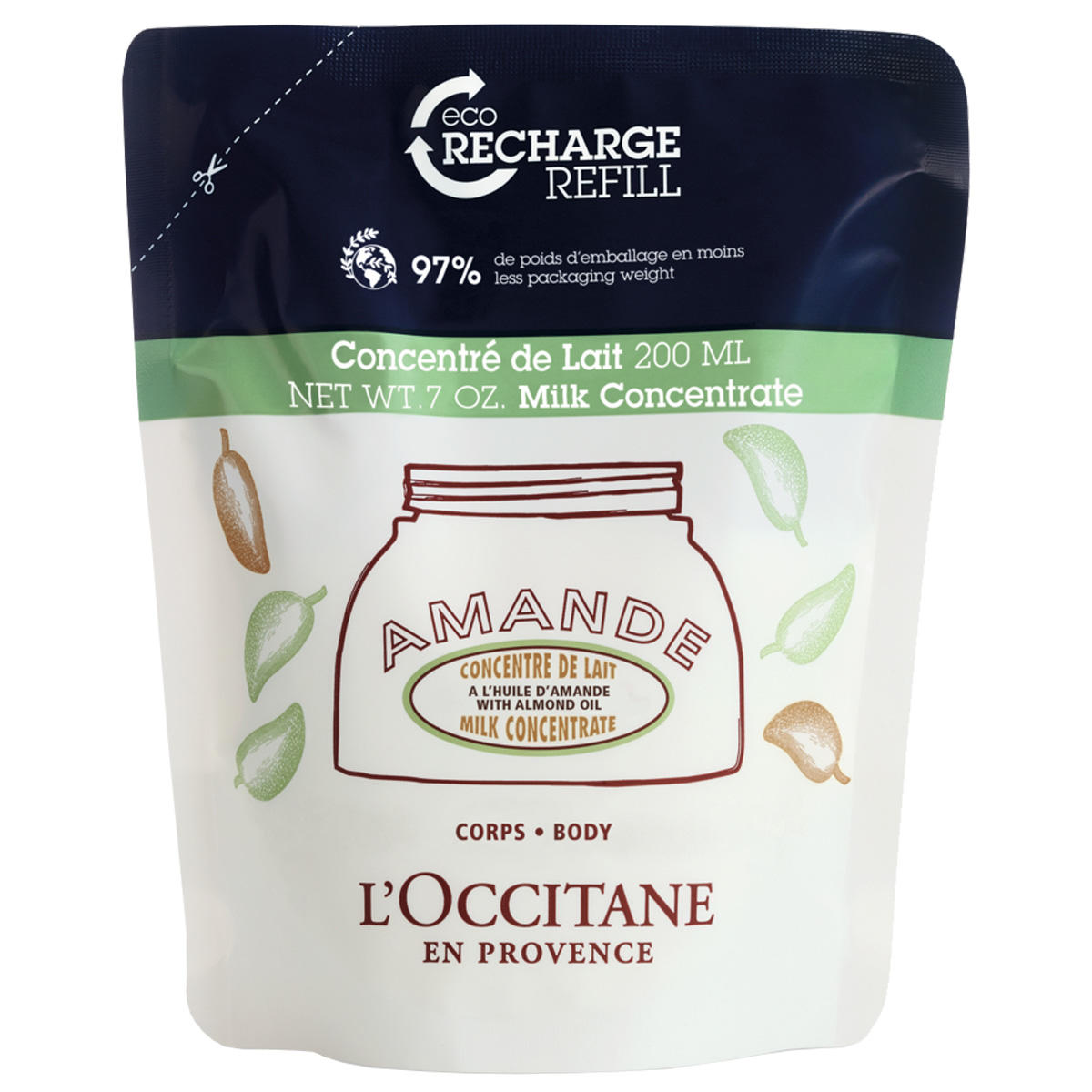 L'Occitane Mandel Concentré de Lait Amande Éco-Recharge 200 ml