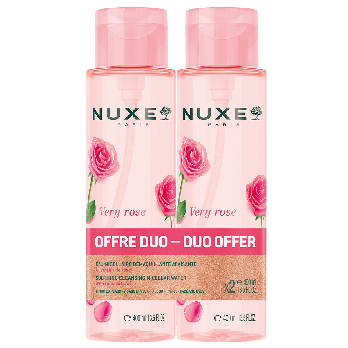 NUXE Very Rose Soothing Cleansing Micellar Water Duo Offer 2 x 400 ml