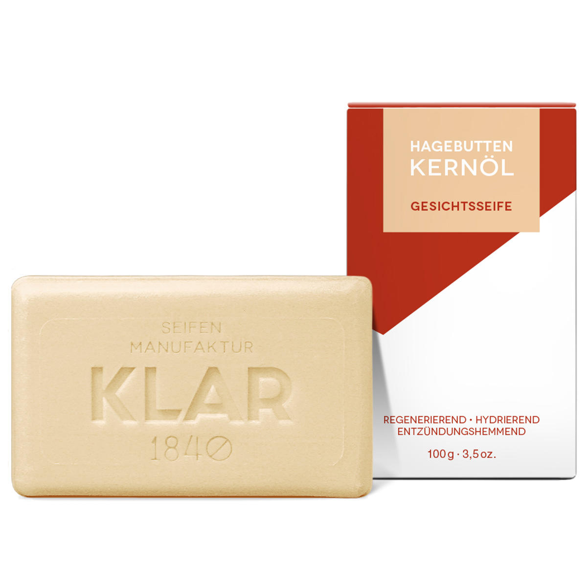 KLAR Rozenbottelzaadolie gezichtszeep 100 g