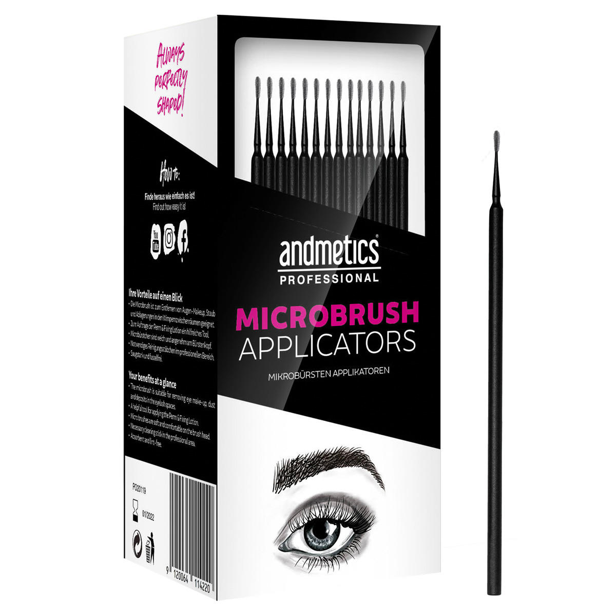 andmetics professional Microbrush Applicators 100 Stück