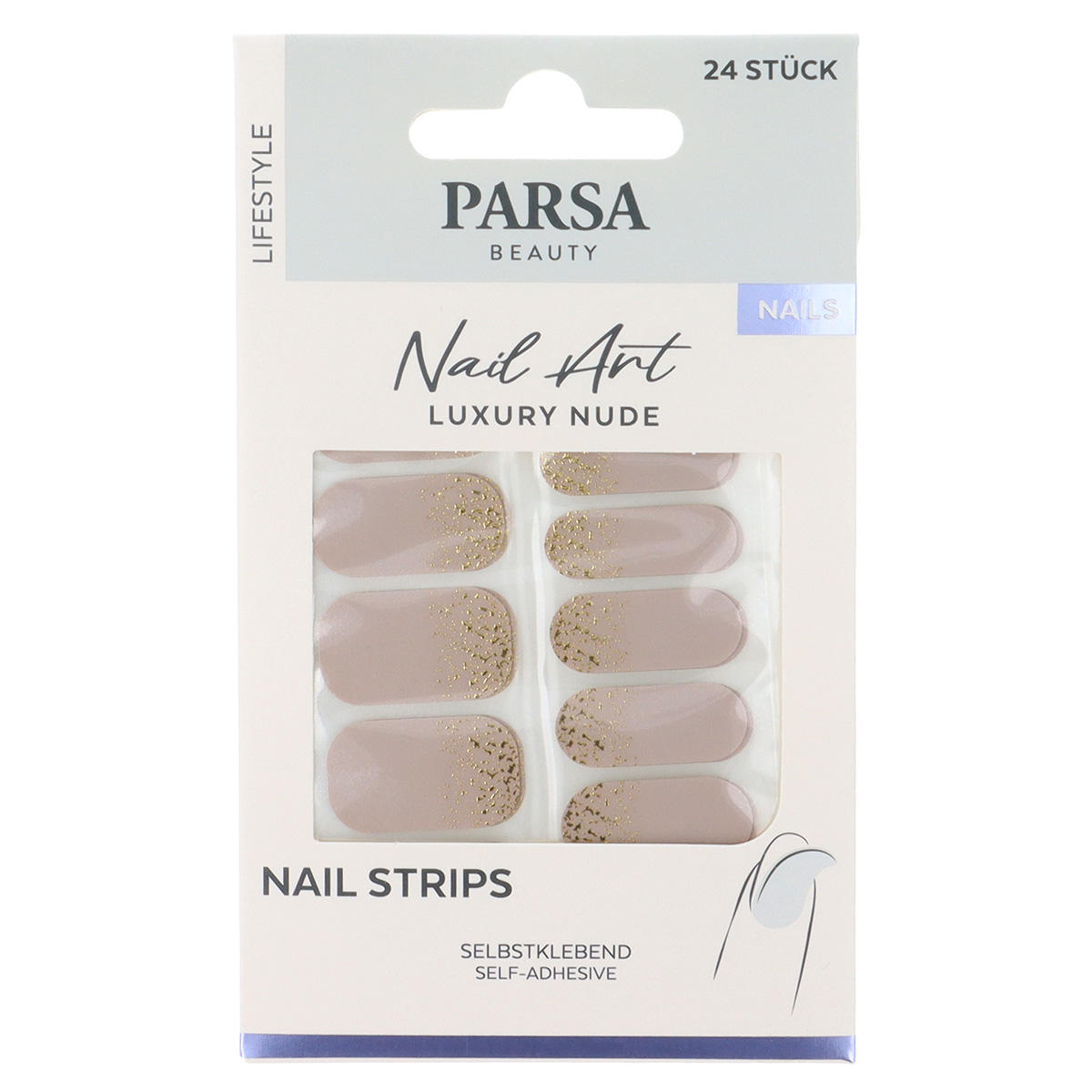 PARSA Beauty Nastri per unghie nude con puntini dorati - Luxury Nude