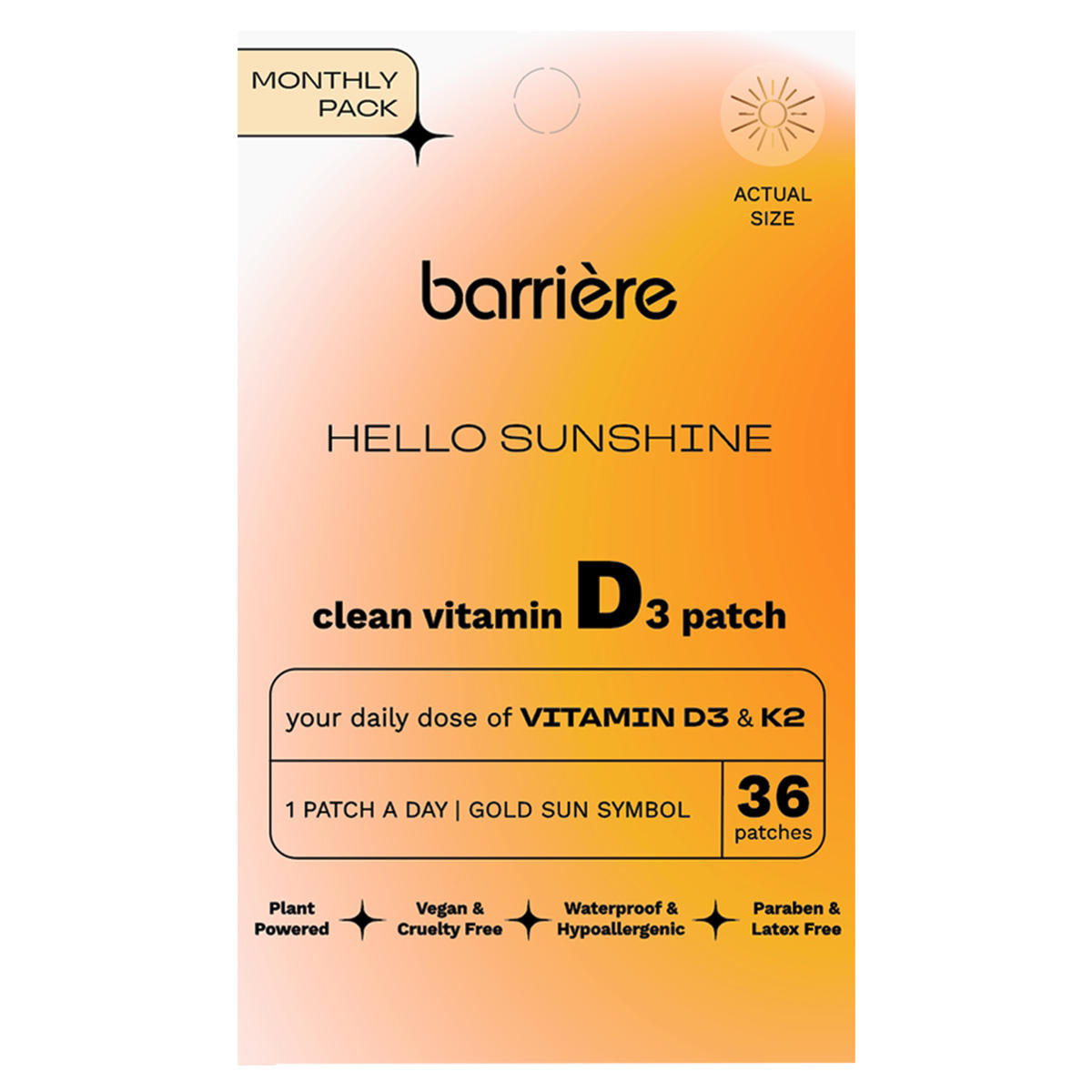 barrière HELLO SUNSHINE Vitamin D3 Patch Gold Sun