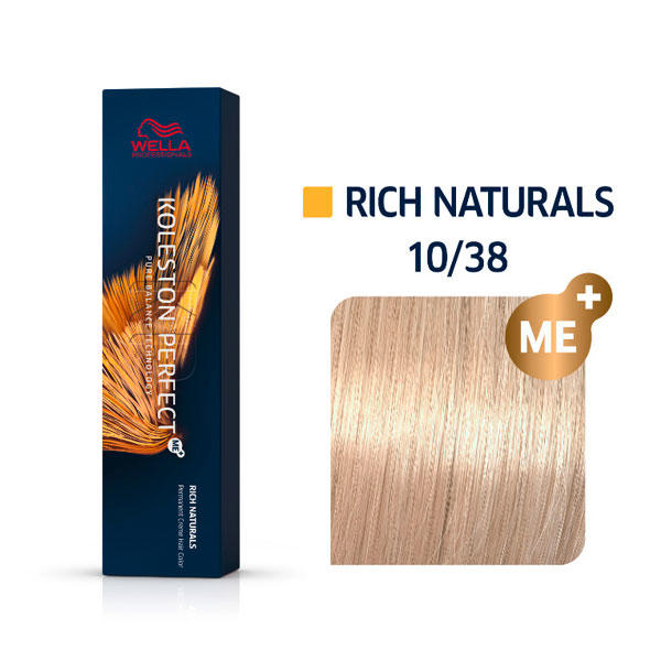 Wella Koleston Perfect Rich Naturals 10/38 Hell Lichtblond Gold Perl, 60 ml
