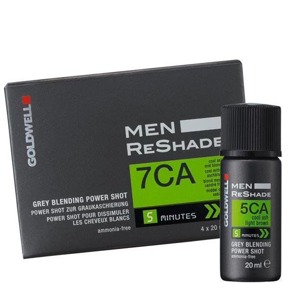 Goldwell Men ReShade Grey Blending Power Shot 7CA Cool Medium Ash Blonde, confezione da 4 x 20 ml
