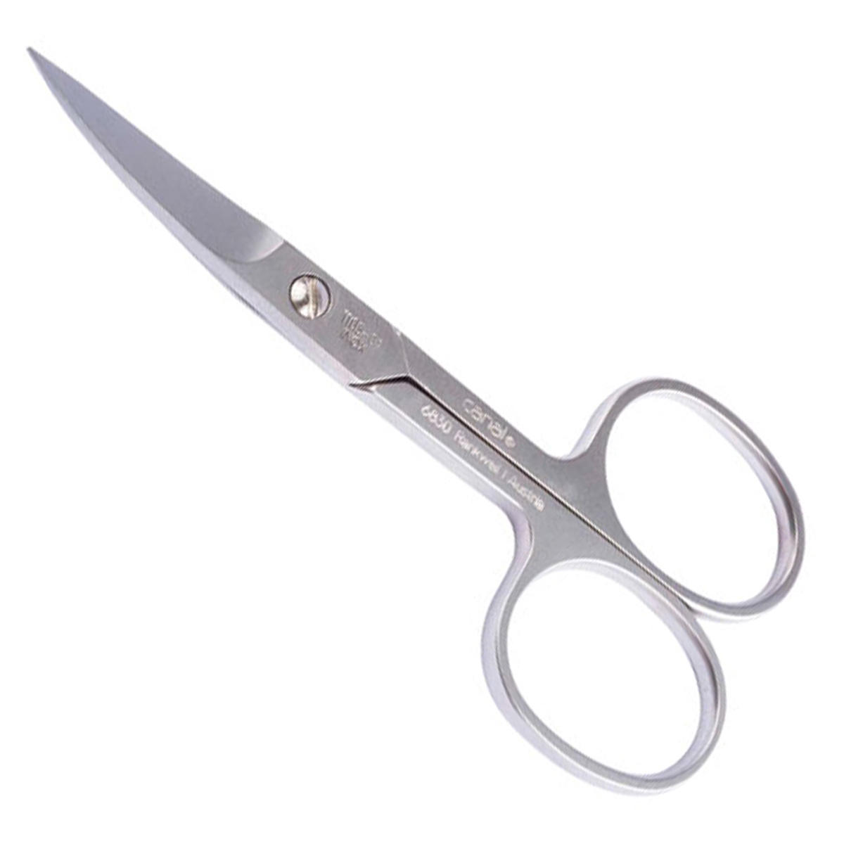Canal Fußnagelschere mit Mikroverzahnung gebogen rostfrei, 10 cm