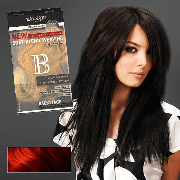 Balmain Soft Blend Weaving Extensions 40 cm Aubergine/Red