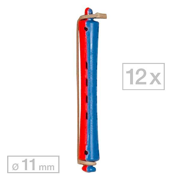 Efalock Bigoudis pour permanentes longue Bleu/Rouge Ø 11 mm, Par paquet 12 pièces