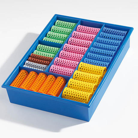 Efalock Boîtes d’assortiment Couleur bleue avec 60 rouleaux