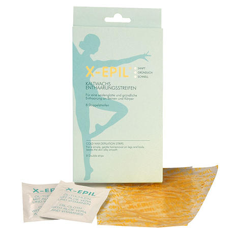 X-Epil Cold wax depilatory strips 8 double strips for legs and body