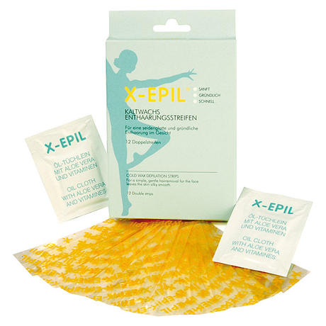 X-Epil Cold wax depilatory strips 12 double strips for the face