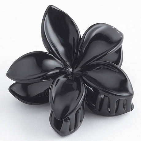 H+B Italia Pince à cheveux fleur petit modèle Noir