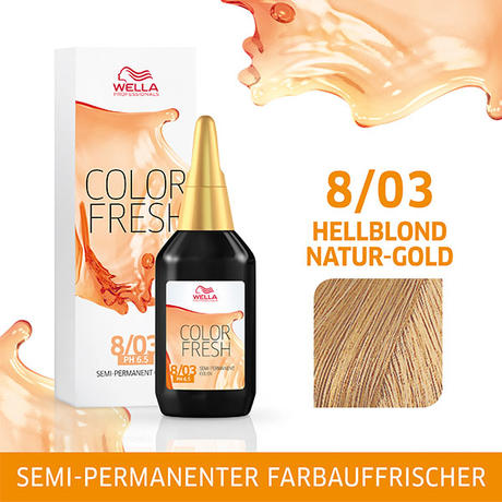 Wella Color Fresh pH 6.5 - Acid 8/03 blond clair naturel doré, 75 ml