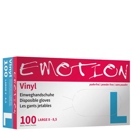 Efalock Emotion Vinyl Einweghandschuhe - puderfrei Weiß Größe L