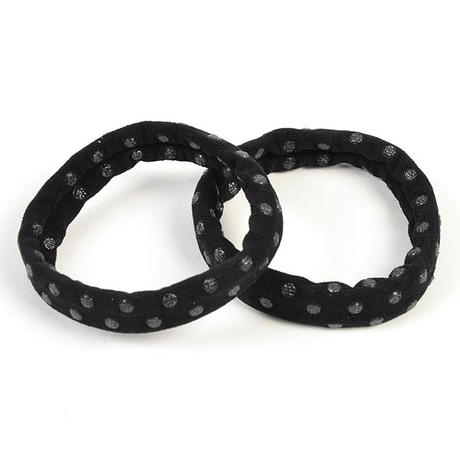 Solida Jersey hair tie with non-slip dots Black, Per package 2 pieces