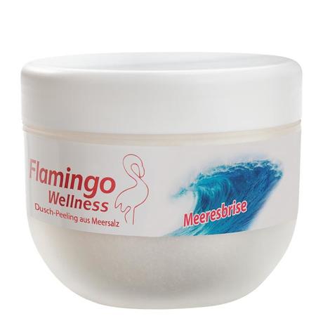 Flamingo Wellness Sel marin exfoliant pour la douche brise marine, Pot de 350 g