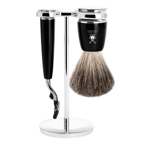 MÜHLE RYTMO Rasierset mit 3-Klingen-Rasierer Edelharz