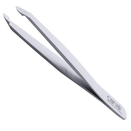 Canal Haarpinzette, runde Spitze, satin, rostfrei, 9 cm