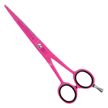 Rose Line Hair Scissors 6" shock pink
