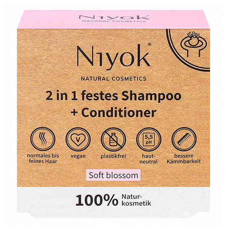 Niyok 2 in 1 festes Shampoo + Conditioner - Soft blossom