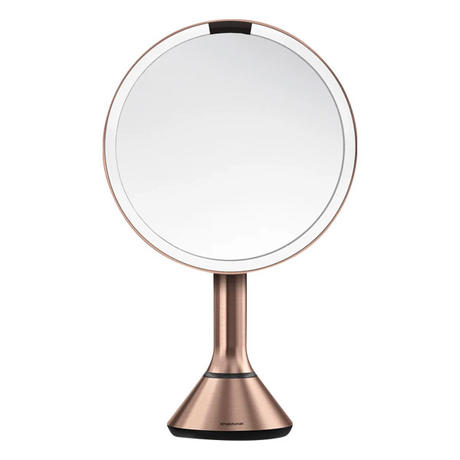 simplehuman Miroir à capteur rond or rose acier inoxydable
