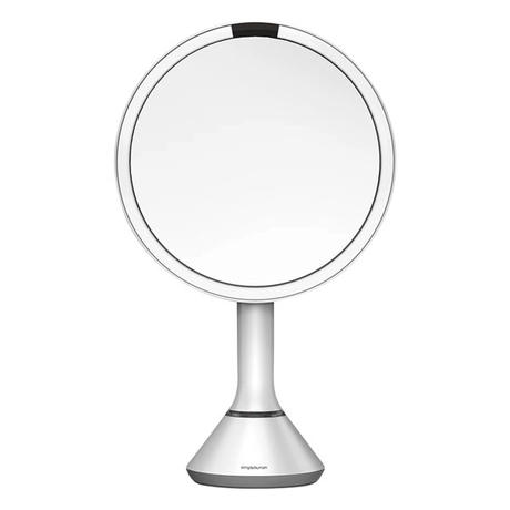 simplehuman Miroir à capteur rond acier inoxydable blanc