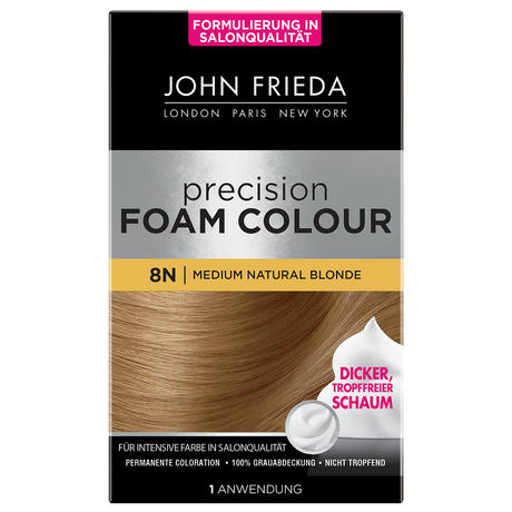JOHN FRIEDA Precision Foam Colour Permanente kleuring 8N Medium Natuurlijk Blond 1 pak