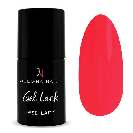 Juliana Nails Gel Lack Neon Red Lady, Flasche 6 ml