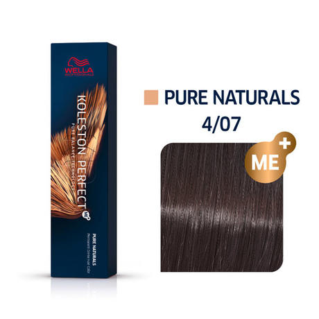 Wella Koleston Perfect ME+ Pure Naturals 4/07 Marrone medio Marrone naturale, 60 ml