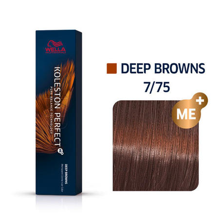 Wella Koleston Perfect Deep Browns 7/75 midden blond bruin mahonie, 60 ml
