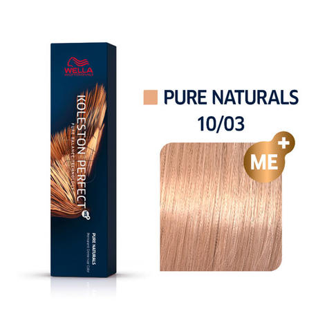 Wella Koleston Perfect ME+ Pure Naturals 10/03 Biondo chiaro oro naturale, 60 ml