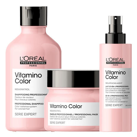L'Oréal Professionnel Paris Serie Expert Vitamino Color Care Trio Set (Shampoo 300ml + Maske 250ml + Leave-in 190ml)